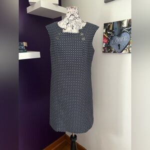 7 for $30 Chelsea Rose Navy “Polka Dot” Sleeveless Dress
